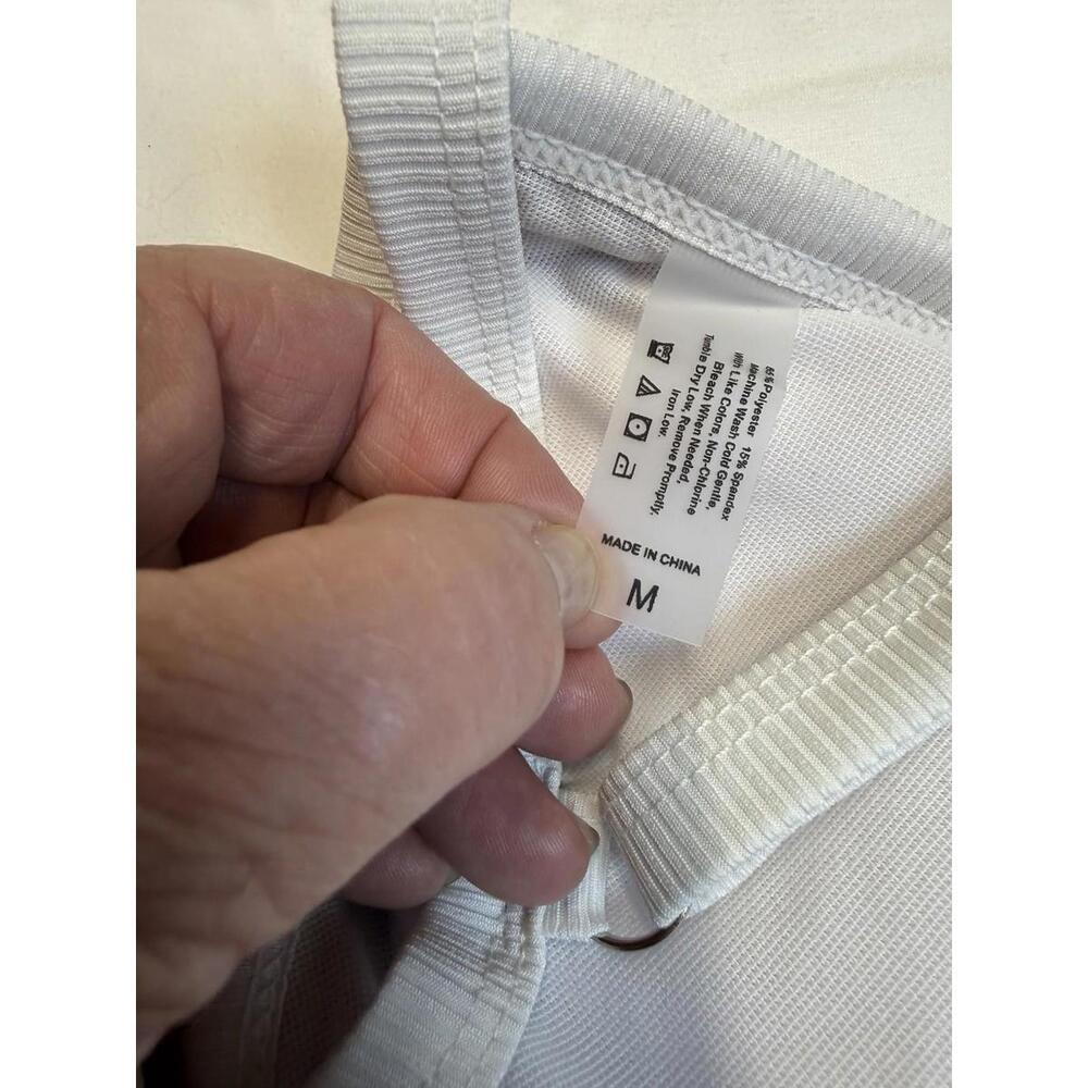 NWOT Brown & White Contrast Binding Triangle Bikini Swimsuit Standout Summer - Picture 5 of 6